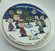 Merry Christmas Charlie Brown Plate 8&quot; - Peanuts Magical Moments Danbury... - £11.19 GBP