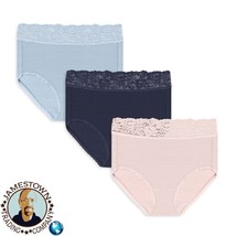 Women&#39;s Brief Panties with Lace Radiant by Vanity Fair Light &amp; Luxe Blue... - £15.78 GBP