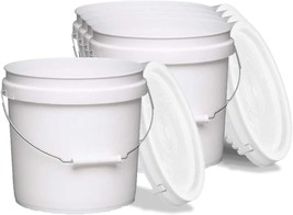White Pails and Lids - Heavy Duty Buckets for Storage - Economical, Durable and - £67.60 GBP