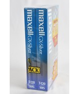 SEALED Maxell T120 GX-SILVER lot of 2 Pack VHS Tapes 6 Hour Blank VHS Vi... - $21.65 CAD