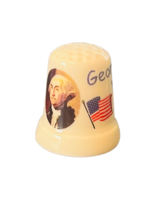 George Washington 1st US President Thimble Franklin Mint Danbury figurine flag - £15.55 GBP