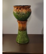 Vintage 1940&#39;s RRP Roseville Pottery Dogwood Ptrn No. 421 Jardiniere &amp; P... - £275.93 GBP