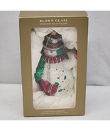 Hallmark Heritage &quot;Traditional Snowman&quot; 2019 Blown Glass 7&quot; Ornament  Go... - £37.83 GBP