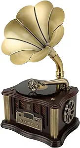Vintage Gramophone Bluetooth Speaker,Record Player Retro Turntable For R... - $339.99