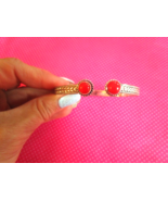 Red coral sterling silver braid cuff - $15.84