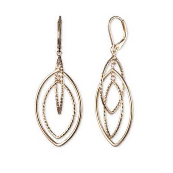 Anne Klein Gold-Tone Orbital Drop Extra Large Earrings - $17.99