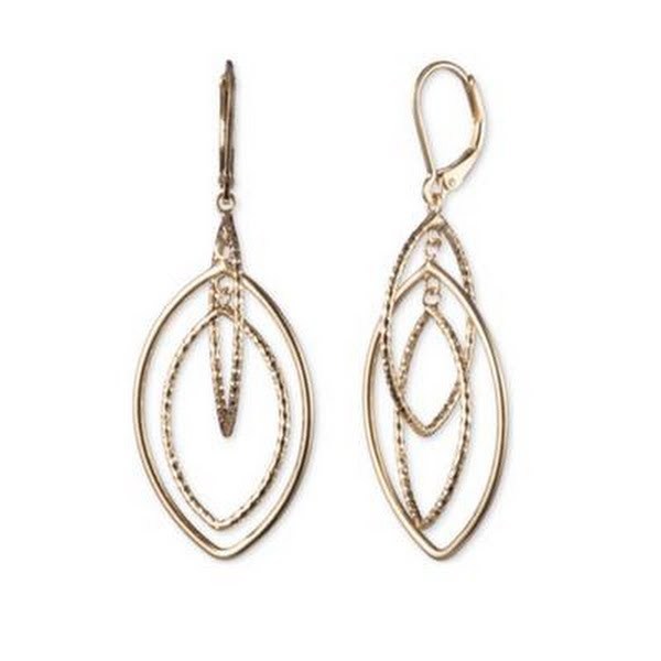 Anne Klein Gold-Tone Orbital Drop Extra Large Earrings - £14.38 GBP