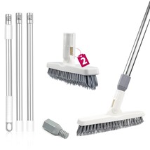 2 Pack Grout Brush With Long Handle, 56.5&#39;&#39; Swivel Grout Cleaning Brush,... - $33.99