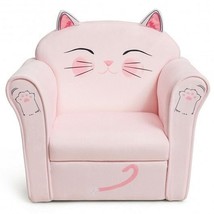 Kids Upholstered Cat Armrest Couch Sofa with Linen Fabric - $140.24