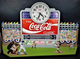 Vintage Burwood Coca Cola Baseball Stadium Clock Excellent Condition 21&quot;... - $128.69