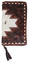 Women's Western Tooled Leather Zippered Wallet Clutch Christmas Gift - $49.99