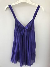 Victorias Secret Purple Sheer Lace Trim Camisole Pajama Lingerie Top M 30&quot; - £31.78 GBP