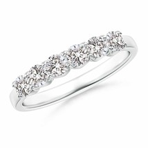 ANGARA Fishtail-Set Diamond Six Stone Wedding Bin 14K Gold (IJI1I2, 0.63 Ctw) - £763.83 GBP