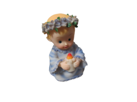 Baby Girl Holding Candle Ceramic Porcelain Night Light LED 6&quot;T New In Op... - £10.86 GBP