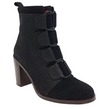 Ellen Degeneres Women Block Heel Ankle Booties Wallee Size US 8.5M Black Leather - £27.25 GBP