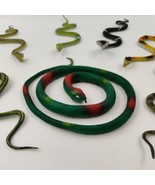 (6) 9&quot; Plastic PVC Realistic Colorful Toy Snakes &amp; (1) 27&quot; Flexible Snak... - $11.14