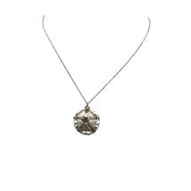 Vintage Gold-Tone Floral Pendant Necklace with Rhinestone Accents &amp; Fili... - £21.69 GBP