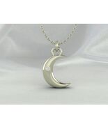 Half Moon Shape Diamond Stone 925 Sterling Silver Handmade Pendant Necklace - €31,47 EUR+