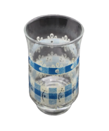 Blue Gingham Lace Juice Glass Tumbler MCM Shabby Chic Country Kitchen 6oz - $6.99