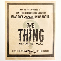 1951 The Thing Horror Movie Advertisement Classic 50s Science Fiction DWY12 - $41.05 CAD