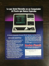 Vintage 1983 Radio Shack TRS-80 Model 4 Spanish Espanol Full Page Original Ad  - £5.29 GBP