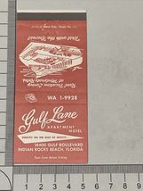 Vintage Matchbook Cover  Gulf Lane Apartment Hotel  Indian Rocks Beach, FL. gmg - £9.72 GBP