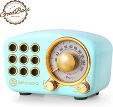 Retro Bluetooth Speaker, Vintage Radio-Greadio Fm Radio With Old Fashioned, Blue - $40.32