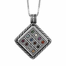 Pendant Kabbalah Amulet The Priestly Breastplate Hoshen Crystals CZ Silv... - $184.30