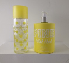 Victoria&#39;s Secret Pink - Total Flirt Apple Blossom &amp; Freesia Body Mist + Lotion! - £47.69 GBP