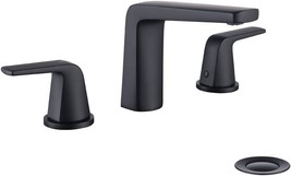 Black Jakarda 8 Inch Two-Handle Widespread Bathroom Faucet With Three Holes, A - £72.71 GBP