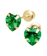 Precious Stars 14K Yellow Gold 5mm CZ Heart May Birthstone Screwback Ear... - €56,70 EUR