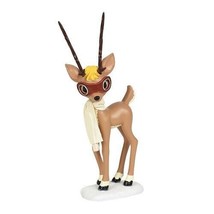 7.5&quot; Enesco Dept 56 Team Rudolph Blitzen Reindeer Retro Christmas Figurine Decor - £25.53 GBP