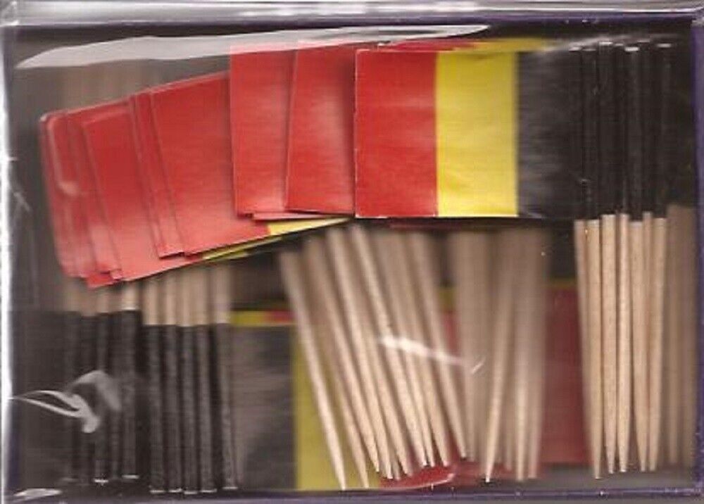 One Box of 100 Belgium Toothpick Flags, 100 Small Mini Cupcake Flags - $7.90