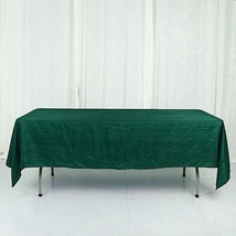 Hunter Green 60&quot;&quot;X102&quot;&quot; Accordion Crinkle Taffeta Rectangular Tablecloth Party G - £17.42 GBP