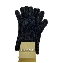 NOS 2003 Isotoner Knit Gloves Women&#39;s One Size Black - £15.94 GBP