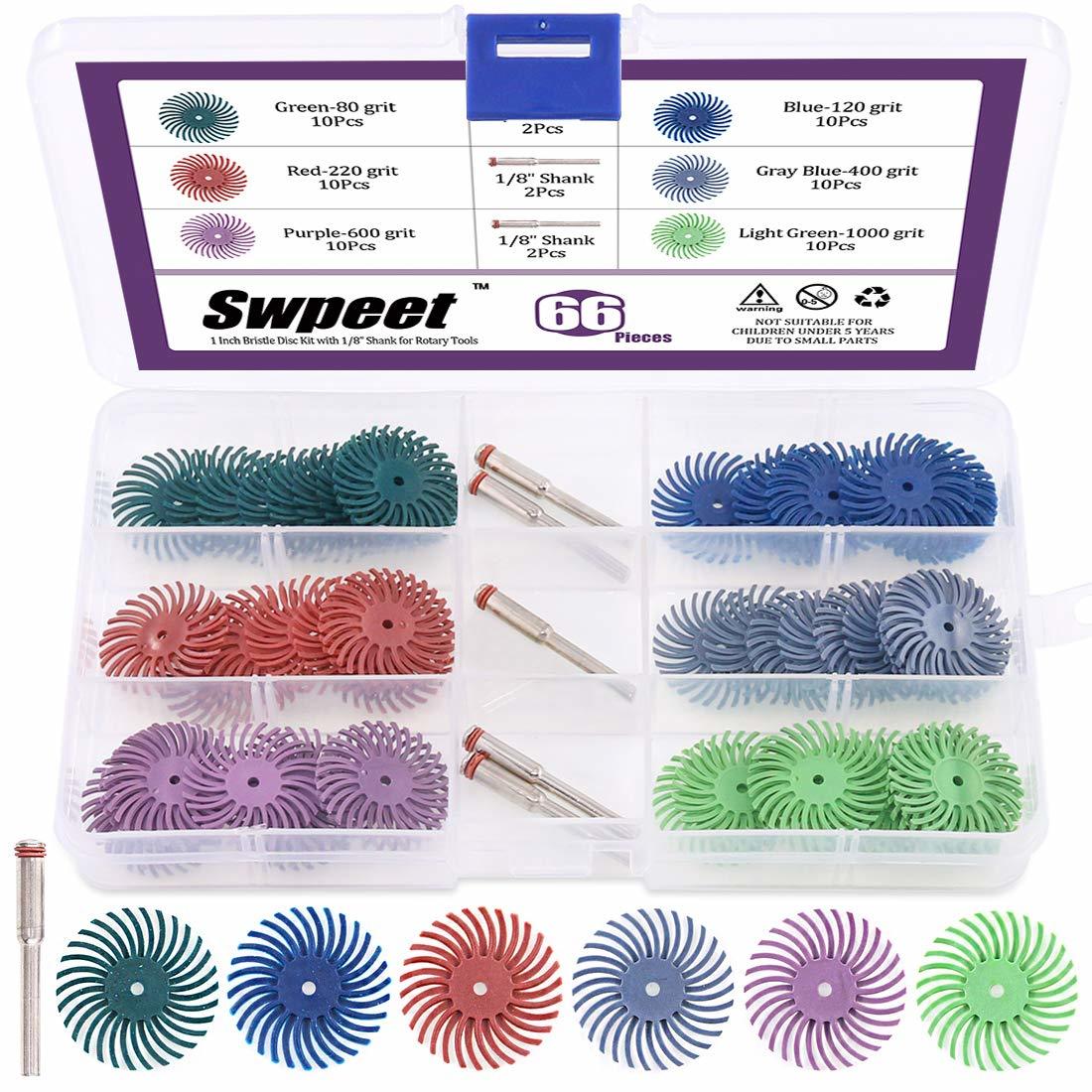 66 Pieces Of Swpeet 1 Inch 6 Mixed Grit 80/120/220/400/600/1000 Radial B... - $30.71