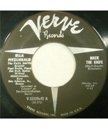 ELLA FITZGERALD - MACK THE KNIFE / TOO DARN HOT U.S. 1960 7&quot; 2 TRACKS RA... - $24.27 CAD