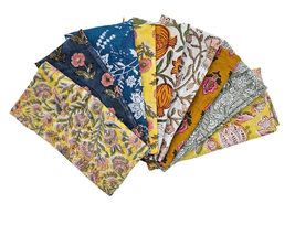 10 Pc Assorted Cotton Cloth Napkins Hand Block Print Hand Made Size 18x1... - $18.61