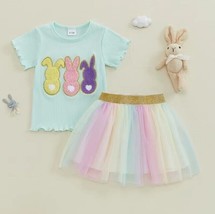 NEW Chenille Peeps Easter Bunny Rabbit Girls Tutu Skirt Outfit Set - £9.83 GBP