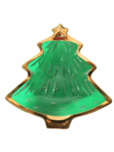 Studio Nova Spirit Gold Trim Christmas Tree Shaped Glass Candy Dish In Box - $11.88