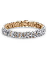 PalmBeach Jewelry 7/8 TCW Diamond Snake-Link Bracelet Yellow Gold-Plated 8&quot; - £113.59 GBP