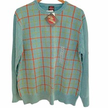 Nick Danger Turquoise Box Pattern Grandpa Sweater NWT - £40.63 GBP