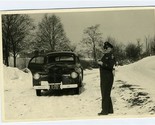 US Army Major and Staff Car in Snow Black and White Photo MUCH-SC - $17.82