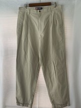 CHAPS  Khaki  &quot;Broken-In&quot; Men&#39;s Pleated Front Pants Ralph Lauren Beige 36W - 32L - $9.90