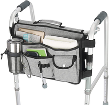 Walker Bag Hand Free Storage Attachment Handicap Basket Pouch Tote Doubl... - £28.52 GBP+