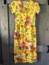 Vintage Jams World Dress Hawaiian Yellow Floral Fish Dress w/ Crop Shirt... - $51.43