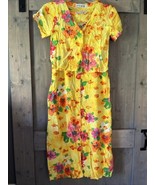 Vintage Jams World Dress Hawaiian Yellow Floral Fish Dress w/ Crop Shirt... - $51.43