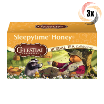 3x Boxes Celestial Seasonings Sleepytime Honey Herbal Tea | 20 Bags Each | 1oz - £16.92 GBP