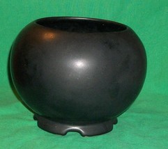 Black Flower Pot Gracetone Pottery Oklahoma City Florist Mid Modern Retro Vtg - £64.34 GBP