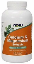 NOW Foods Calcium &amp; Magnesium + D Supports Bone Health 240 Softgels - £18.55 GBP
